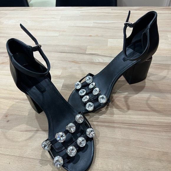 Alexander Wang Abby Dome-Studded Tilt-Heel City Sandal Leather size 38/ US 7.5 - Picture 11 of 11